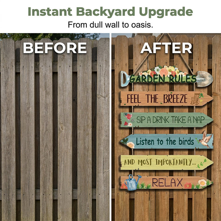 ⏳Limited-time 48% off⏰Rustic Wooden Garden Hanging Sign Wall Decor Plaque