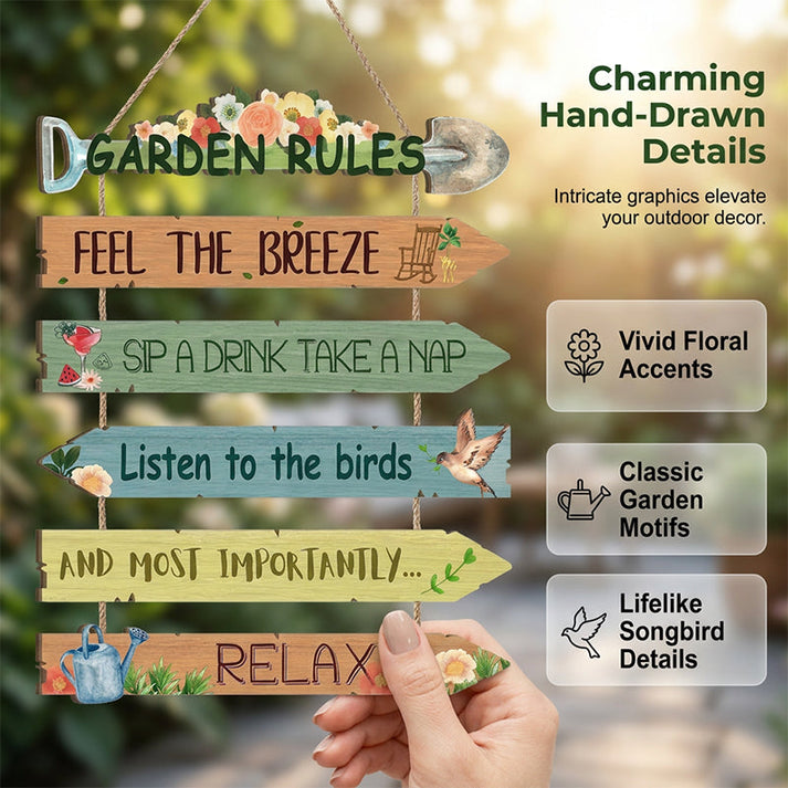⏳Limited-time 48% off⏰Rustic Wooden Garden Hanging Sign Wall Decor Plaque