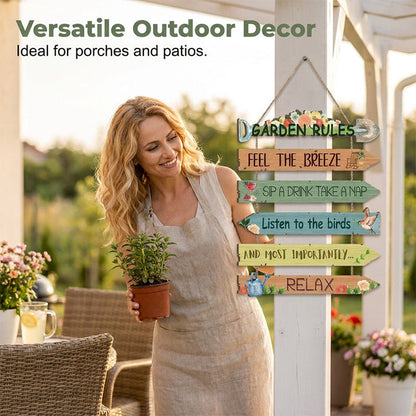 ⏳Limited-time 48% off⏰Rustic Wooden Garden Hanging Sign Wall Decor Plaque