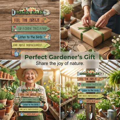 ⏳Limited-time 48% off⏰Rustic Wooden Garden Hanging Sign Wall Decor Plaque