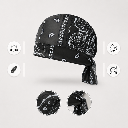 New European and American style stretch fabric amoeba pirate hat for cycling, sports, cashew nut headband, men's and women's headscarf hat